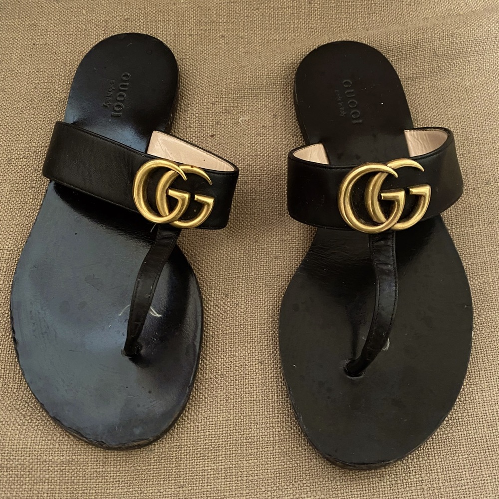 Gucci slides and thong sandals